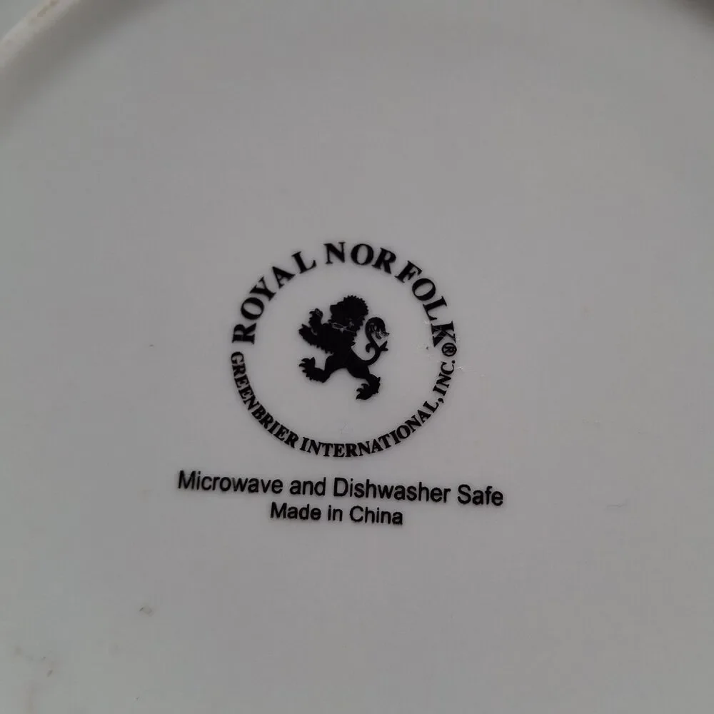 6 Royal Norfolk Bee Happy Luncheon Salad Dessert Plates 7.5" Yellow Floral Bees - Picture 4 of 4